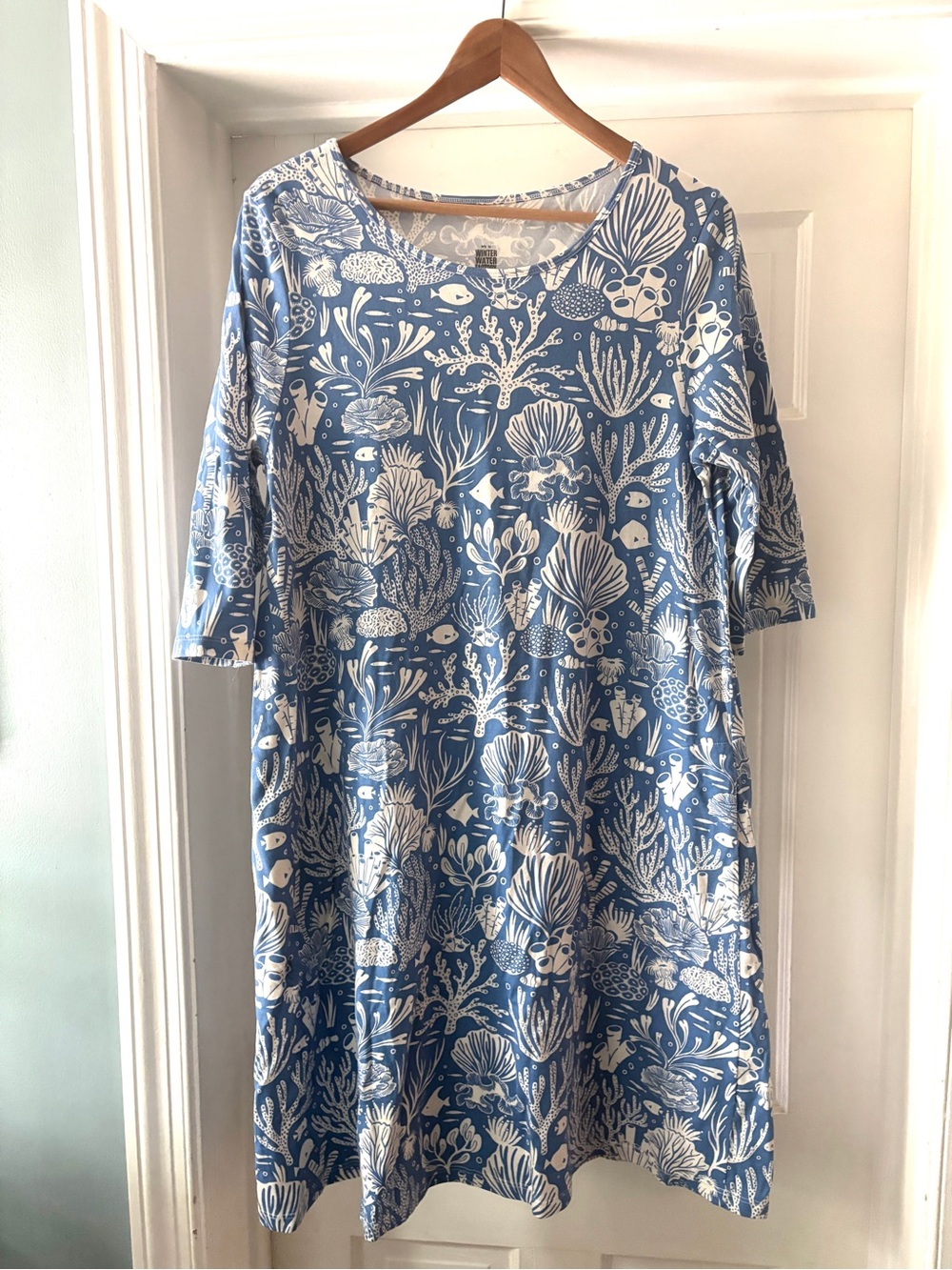 Winter Water Factory Helsinki Dress Midi Corals Blue Ocean Size M